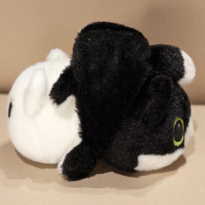 30cm Kawaii Double-sided Flip Black Cat Plush Toy Doll Stuffed Animal Cat Pillow Parent -child Game Toys Birthday Gift for Kids
