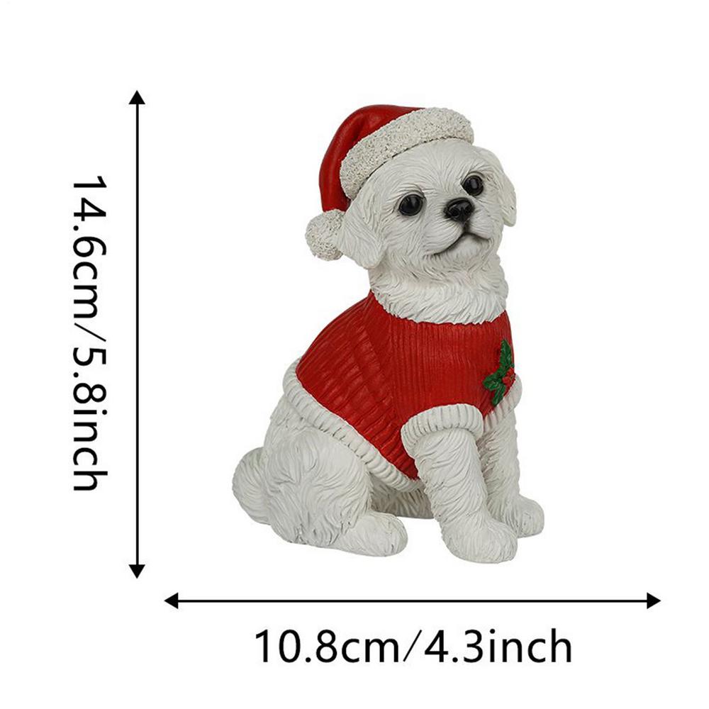 Christmas Dog Resin Decoration Cute CorgiBeagle Labrador Dog Wearing Christmas Hat And Christmas Sweater Christmas Ornament