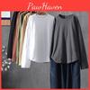 Hollowback Chic Long Sleeve Womens Layered Tshirt Solid Color Large Sizes
