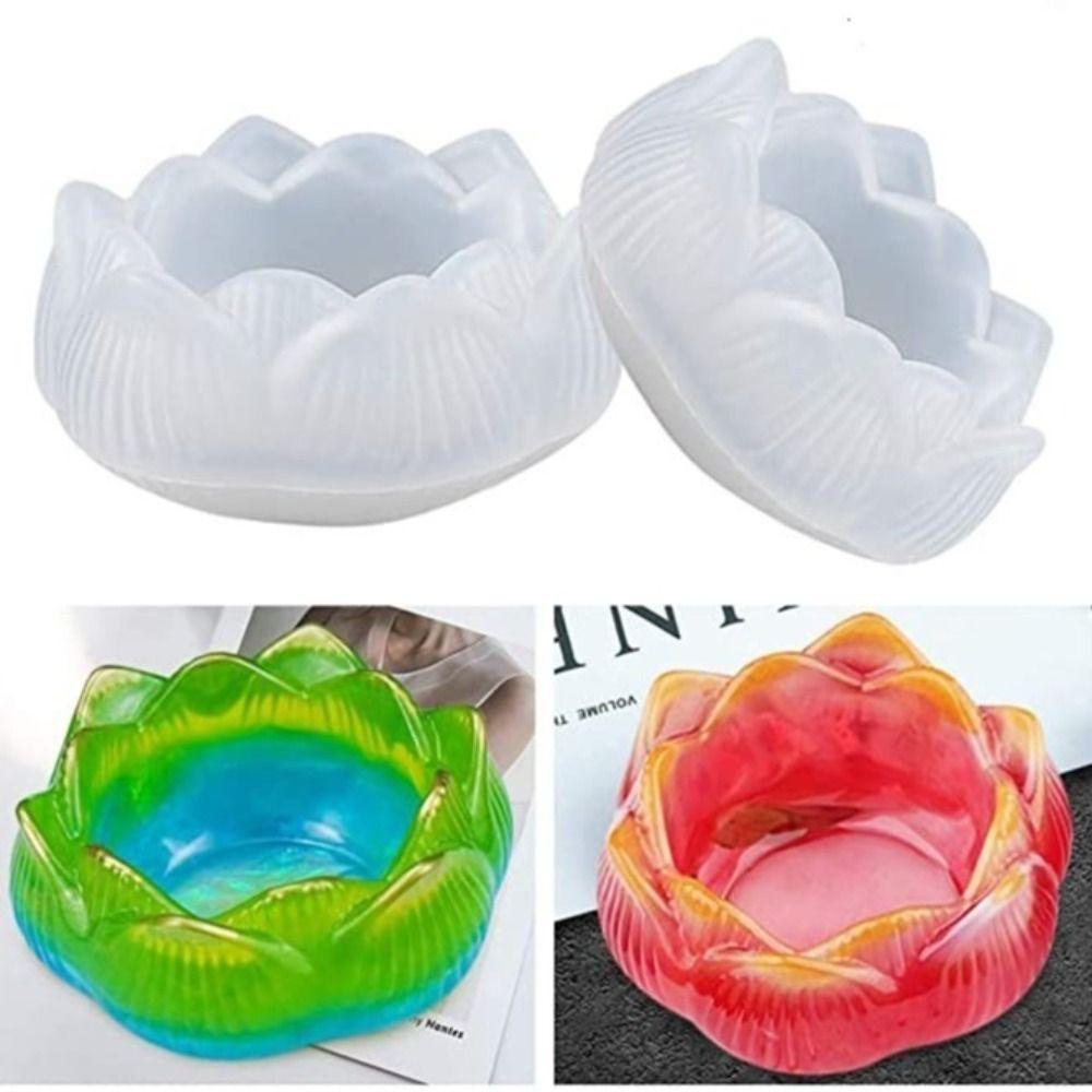 DIY Candle Holder Mold Silicone Candle Jar Mold Lotus Flower Silicone Mold  Home Decoration