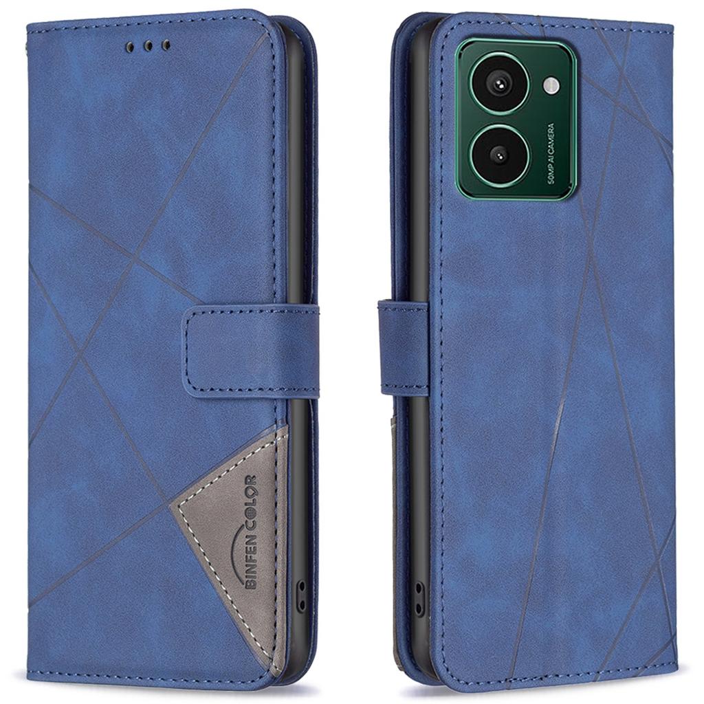 BINFEN COLOR Für HMD Pulse+ Handyhüllen Brieftasche Ständer Geometrie Geprägte Lederhülle