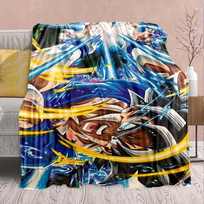 Dragon Ball Anime Flannel Blanket - Soft Warm Perfect for Sofa, Bedding Camping Travel Office Home Decor -QJY