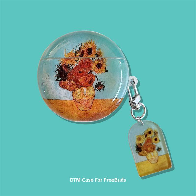 

для Huawei Freebuds6i Защитный чехол 4e Абрикос 5i Подсолнух Freeclip Ретро SE2 Чехол для беспроводных Bluetooth-наушников Freebudspro3 Жесткий чехол Pro2 + Huawei FreeBuds 5i/6i Van Gogh Sunflower]