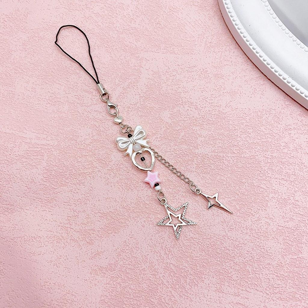 Fashionable Butterfly Heart Phone Chain Phone Accessories Keyring Pendant Unique Decoration for Phones and Backpacks