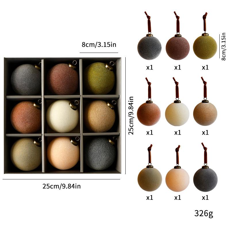 8cm Stoffbezogene Weihnachtskugeln Baumschmuck für Feiertagsdeko Heimparty Geschenk Dekorationen