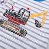 Little Maven Baby Boys Children's Clothing Tops Tees 2026 New Summer Cartoon Excavator Striped T Shirts Teenagers  T-shirts
