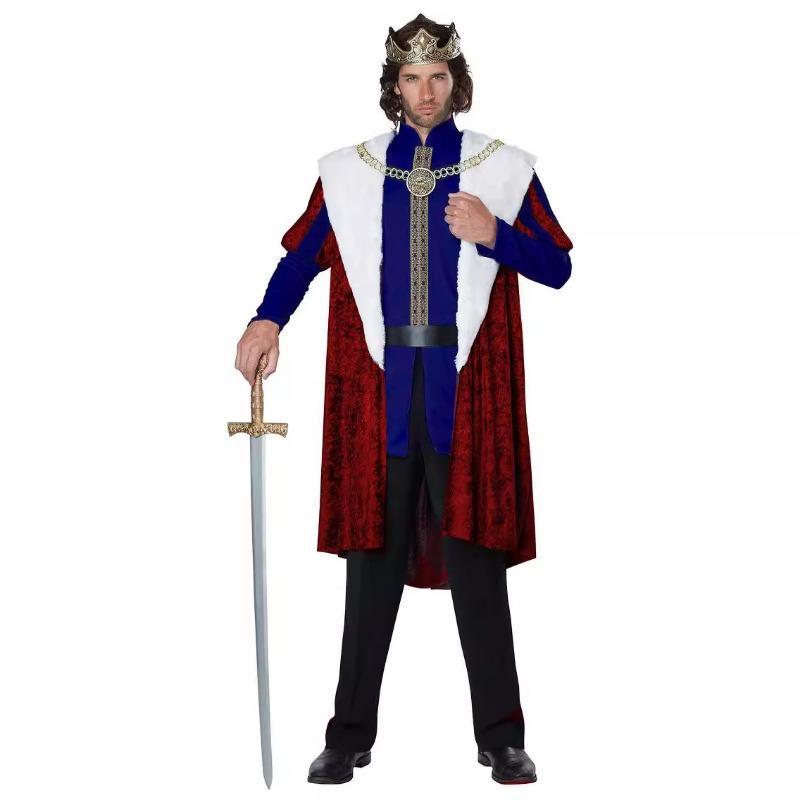 Halloween, Medieval Vintage Court Adult Queen King Couple Stage Performance Costume