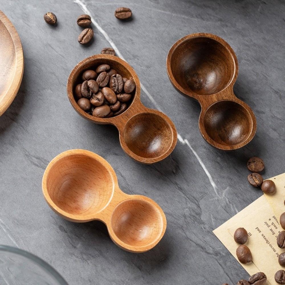 Short Handle Wooden Coffee Spoon Serving Cutlery Tea Sugar Spoon Measuring Spoon  Coffee Making