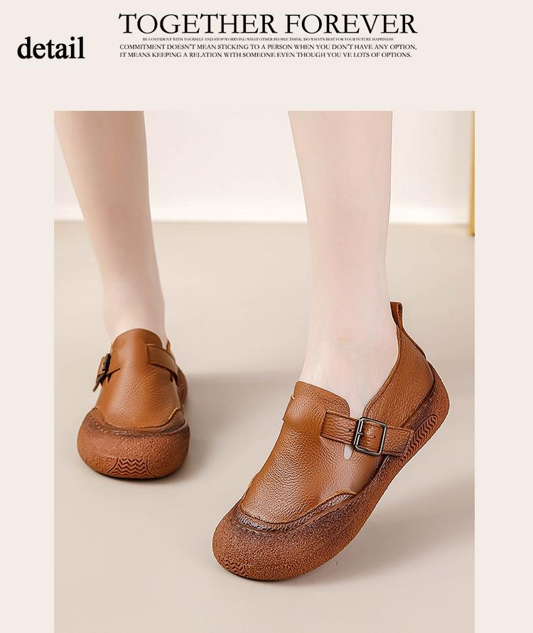 Damsko Casual Plattformsloafers Skor Bekväma Arbetsaffärsskor Läder Slip-on Skor för Kvinnor Flats Körning Gång Klänningsskor Penny Loafers