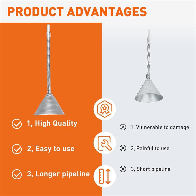 Öltrichter mit Sieb Metalltrichter Langhals-Trichter Ausgießtrichter für Autoöle Fahrzeuge Kraftstoffflüssigkeiten