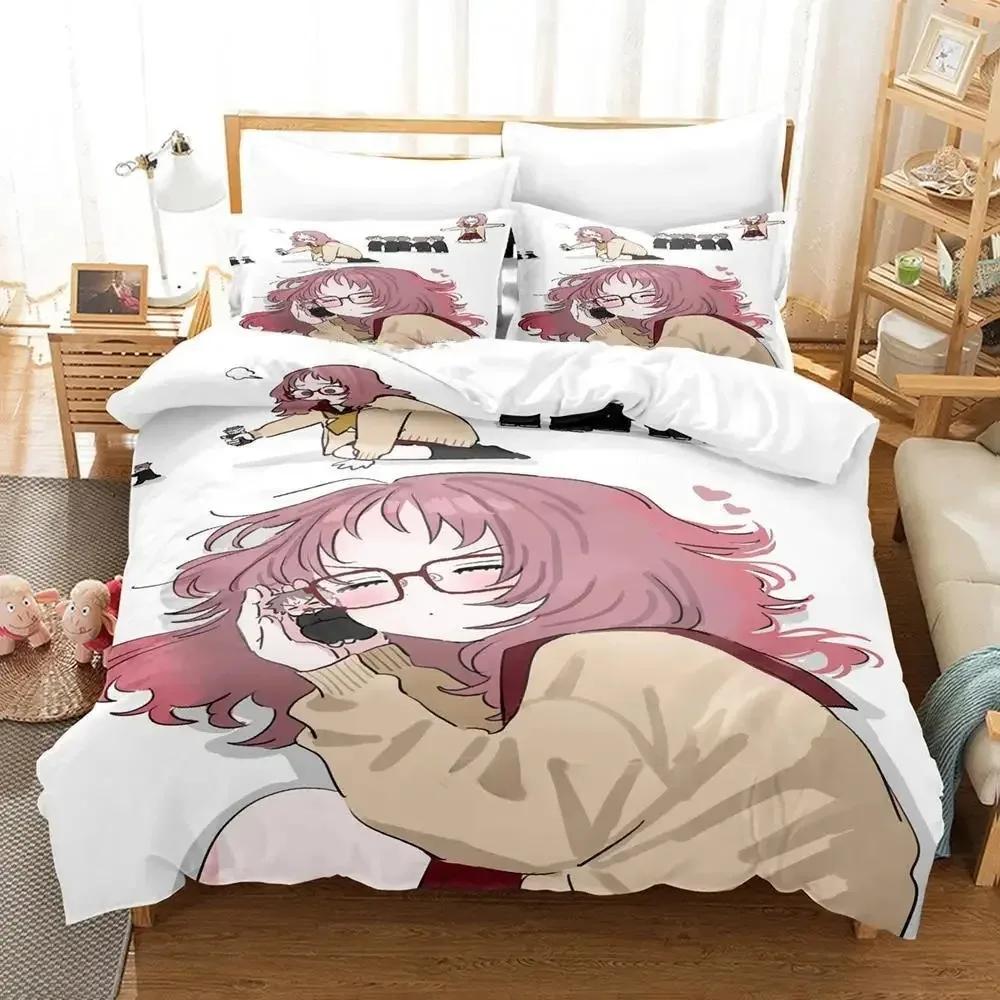 3D Kawaii The Girl I Like Forgot Her Glasses Kaede Bedding Set Cartoon Anime Three-piece Set Adult Kid Bedroom Duvet Cover Sets