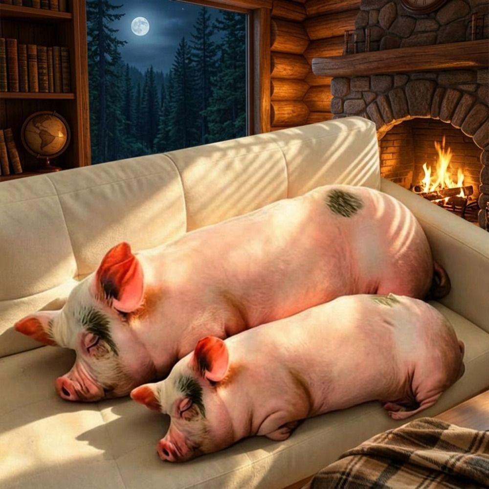 40cm Size Animal Body Pillow Plush Material Pig Keychain Portable Bag Decoration  Home Decor