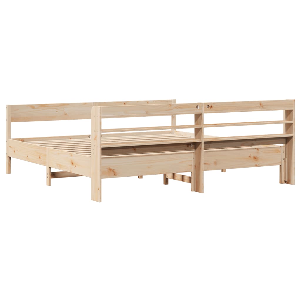Solid Wood Bed Frame Without Mattress 180x200 Cm Pine Wood