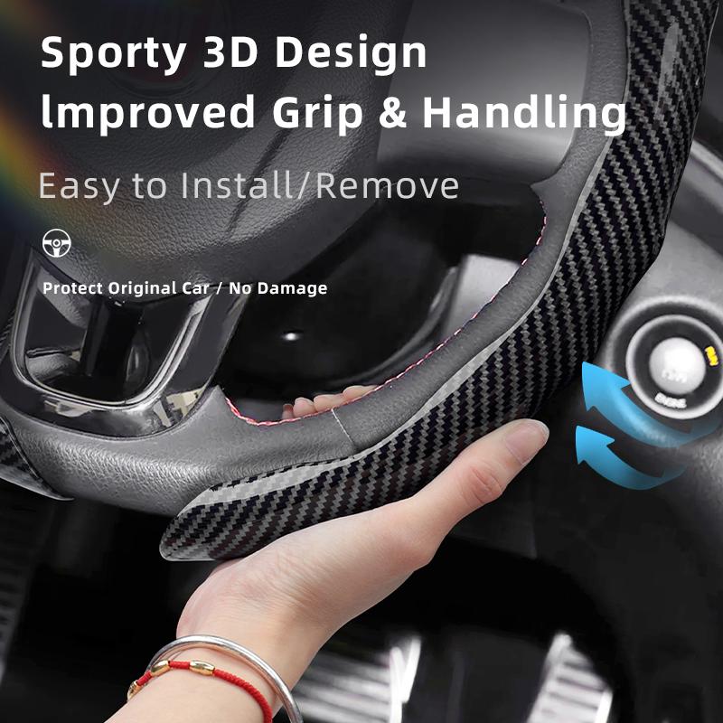 Passar för Fiat Kolfibertextur Rattöverdrag Snäpp-på Vågformad Sportdesign Skyddsfodral Topolino 600 Hybrid Grande Panda