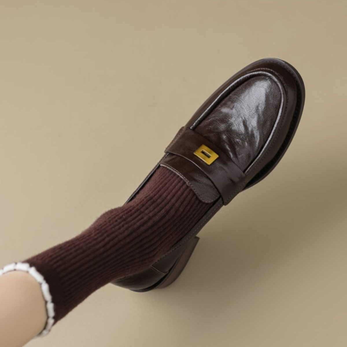 

Женские туфли-лодочки на толстом каблуке, на плоской подошве, кожаные, на низком каблуке, ретро, маленькие кожаные туфли, металлическая пряжка, мягкая подошва, лоферы, милый стиль 40