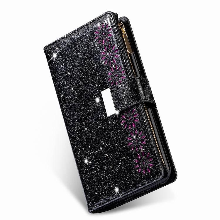 Redmi Note 9 Pro/K30/8A Leather Wallet Case with Laser Engraved Nine Card Slots