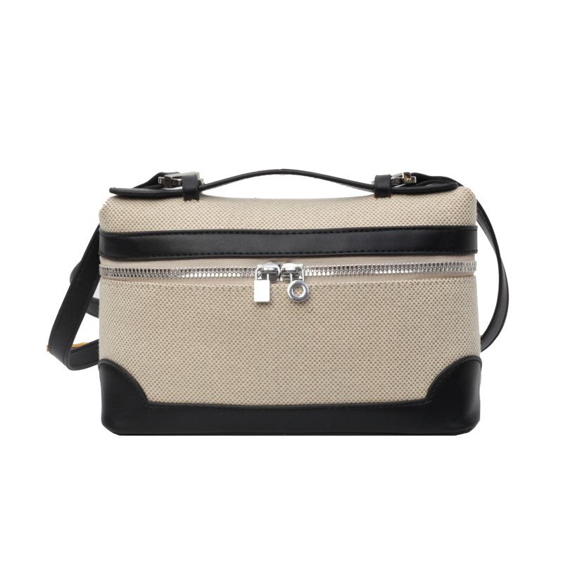 

Нова високоякісна полотняна жіноча сумка через плече в стилі печворк для шиття нитками для макіяжу модна сумка через плече літня сумочка 21 x 15 x 7cm чорний