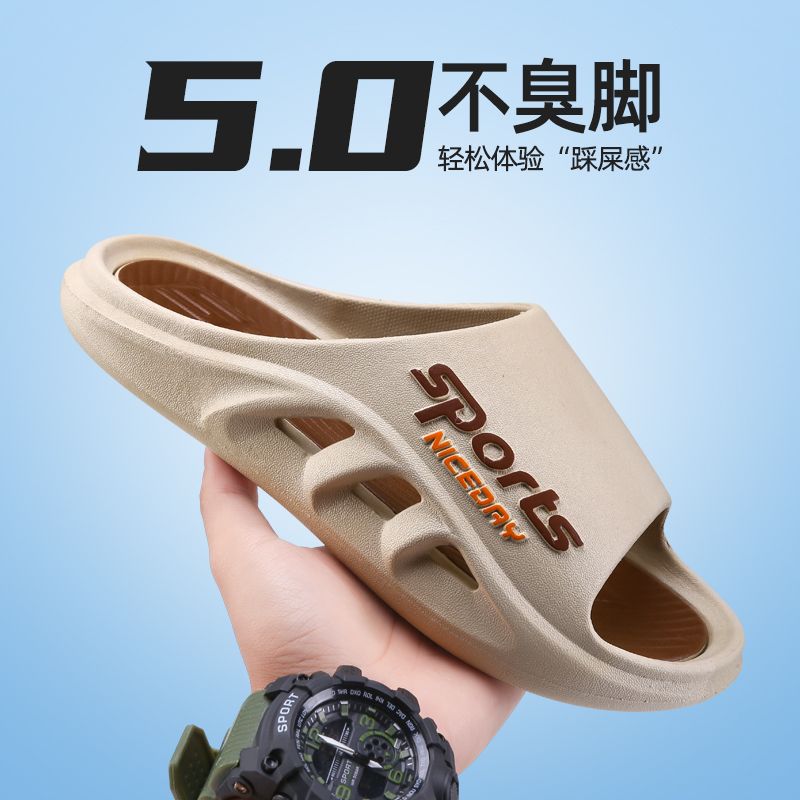 

Мужские тапочки, летние, новые, дышащие, удобные, уличные, пляжные сандалии, мягкие, нескользящие, повседневные, домашние, тапочки для ванной, оптовая продажа 44-45 хаки