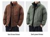 Vielseitige Herren Winter Stehkragen Baumwolljacke – Locker, Trendy, Einfarbig, Verdickt für Wärme