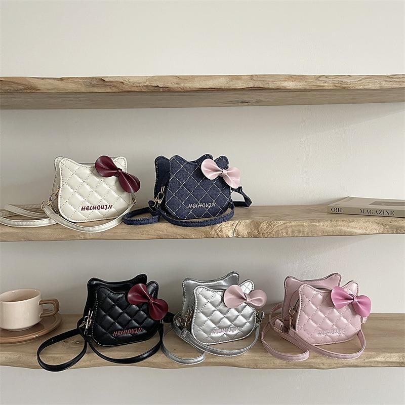 Trendy New Cat Small Bag Girl Niche Diamond Cute Shoulder Messenger Bag Bow Bag