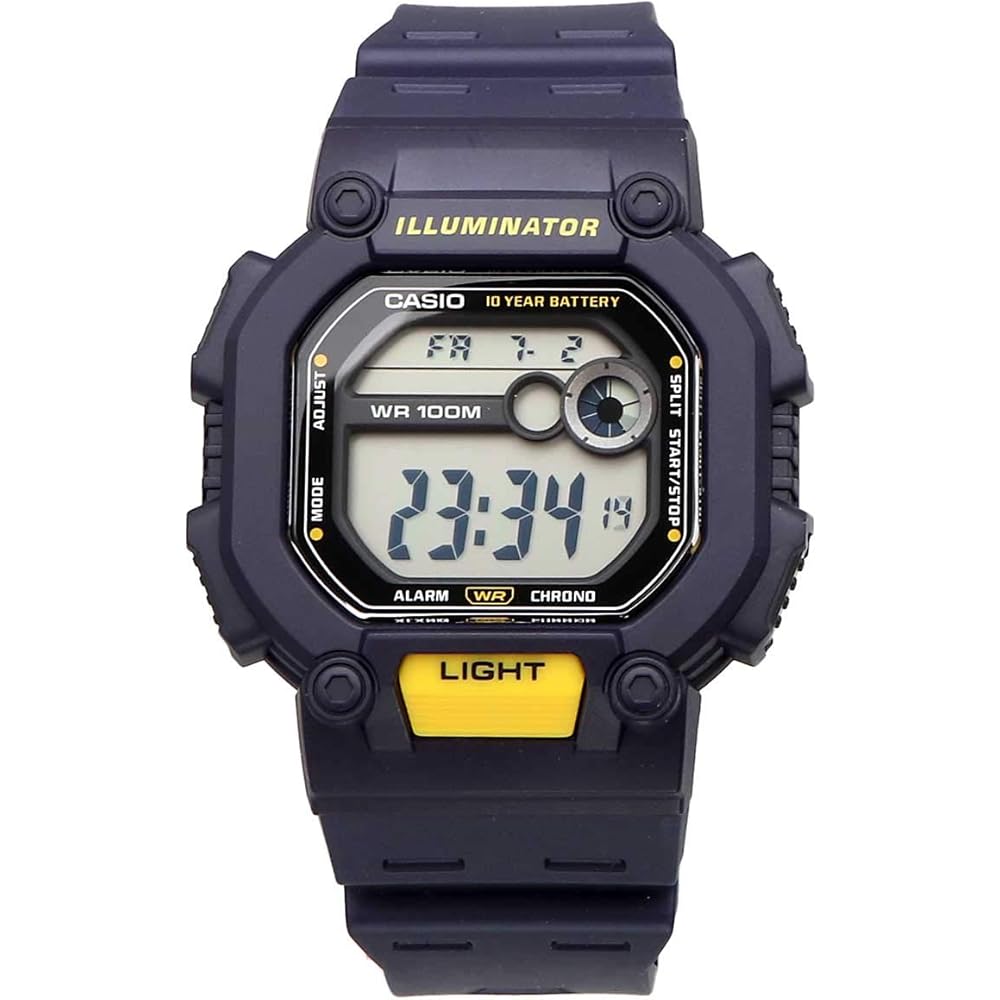 Casio Standard Digital Watch W-737H-2AV Men's Navy Color Water Resistant Sports Watch