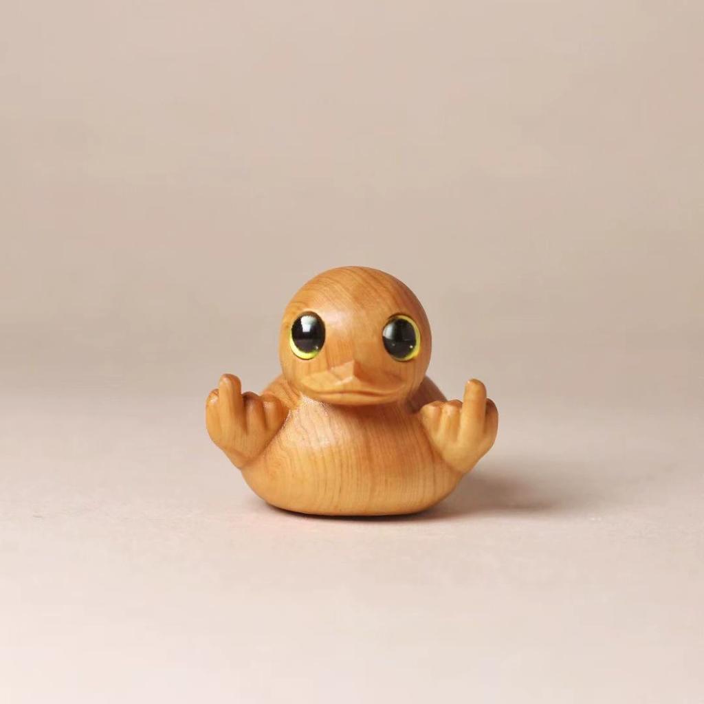 Handgeschnitzte Zypressenfigur - Einzigartiges Holzgeschenk für Büro-/Buddhistische Altar-Dekoration