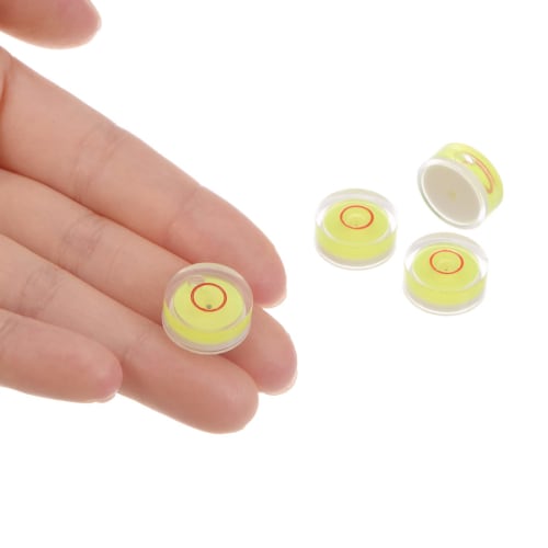 uxcell Round Bubble Level, 15x6mm, Mini Circular Bullseye Level for Leveling Cameras, Tripods, Telescopes, Workshop Turntables, and Picture Frames, Ye