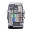 Fuse Box Car Audio Stereo MultiFunctional 4 Way Distribution Holder with LED for SUV ATV UTV