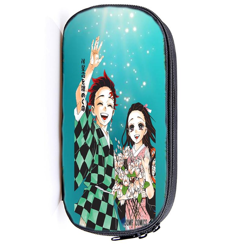 Demon Slayer Kamado Tanjirou Pencil Case Nezuko Boys Girls Kids Zenitsu Kimetsu No Yaiba Pencil Box Students Anime Pen Bags Children Gifts