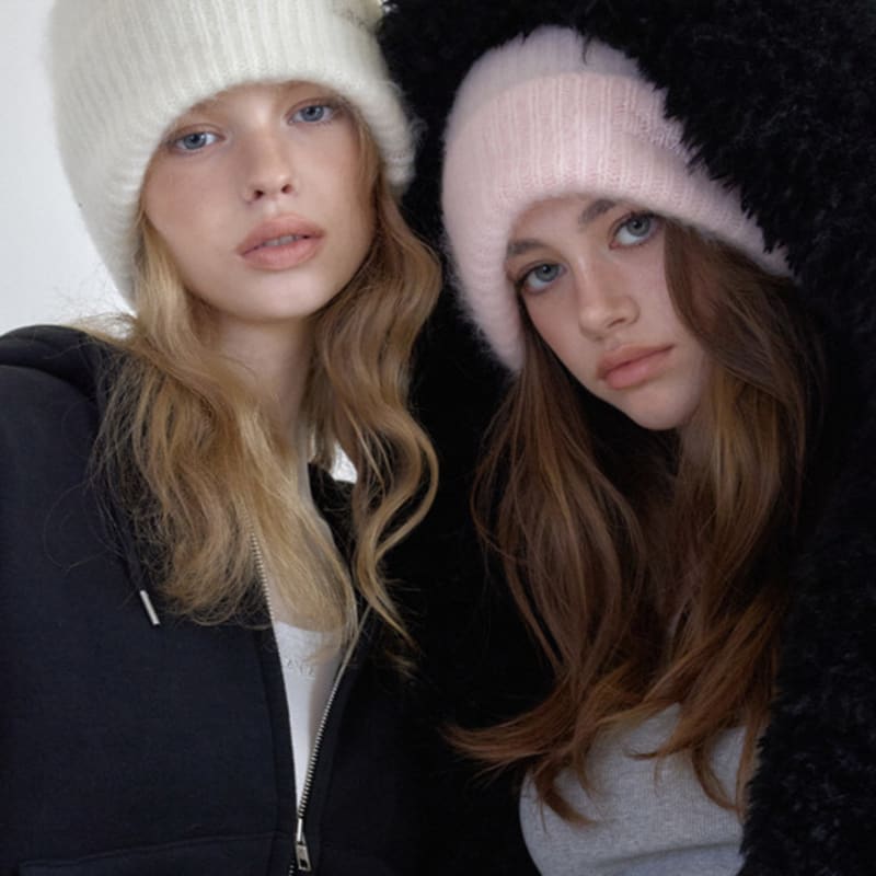 

lazyz шапка-бини из 100% шерсти облачной шерсти (3 цвета) Pink_F