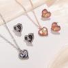 Empress Dowager NANA's Saturn Heart Mother-of-Pearl Necklace & Sweet Heart Stud Earrings Set