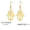 Dawapara Hamsa Hand Dangle Earrings Filigree Evil Eye Fatima Hand Evil Eye Pendant Stainless Steel Je Jewelry