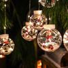 Christmas Transparent Wish Ball Curtain Lights, LED Snowman Decorative String Lights, Holiday Atmosphere Lighting