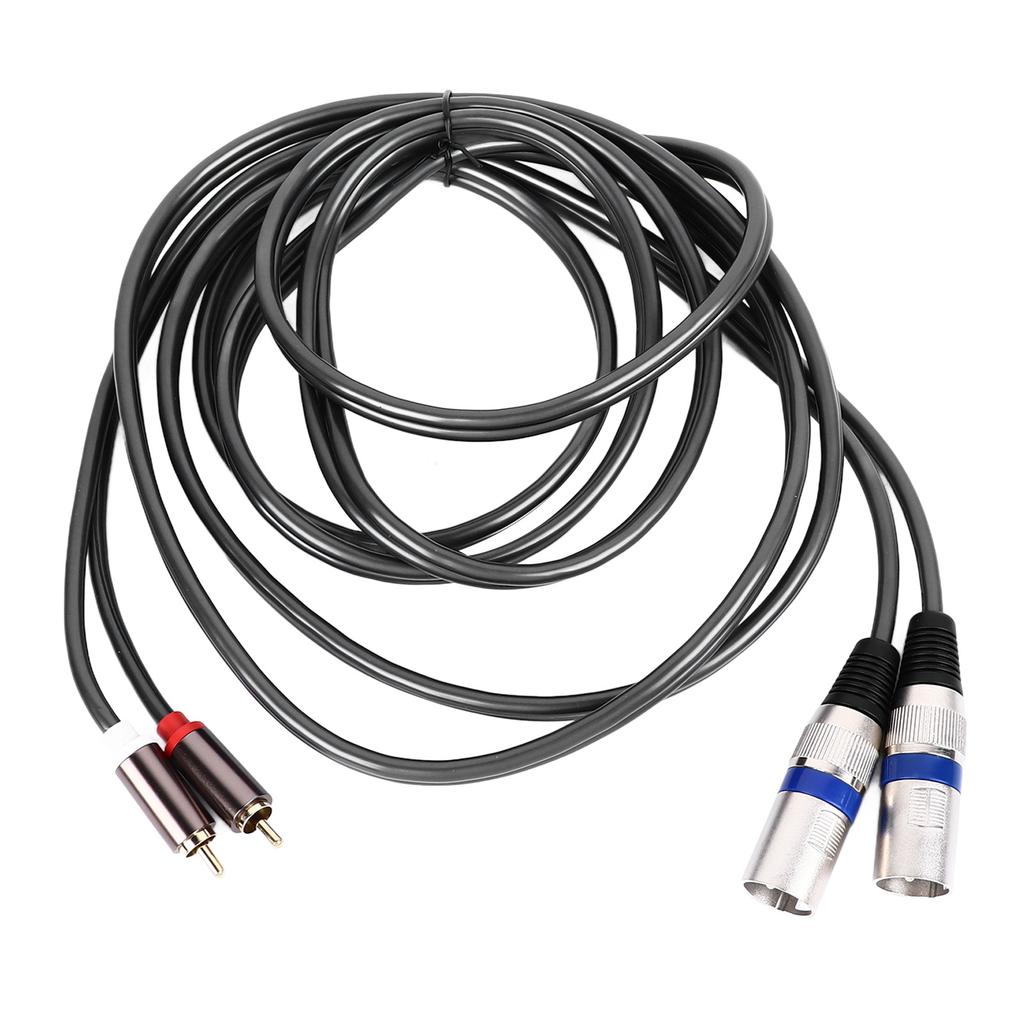 2 RCA to 2 XLR Cable Male Flexible PVC for Home Theater Audio Device Connection 3meter