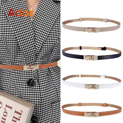 Women's Fashion Gold Buckle Belt Luxury Designer High Quality Branded Dress Solid Black Color Girdle for Women Waist Belts