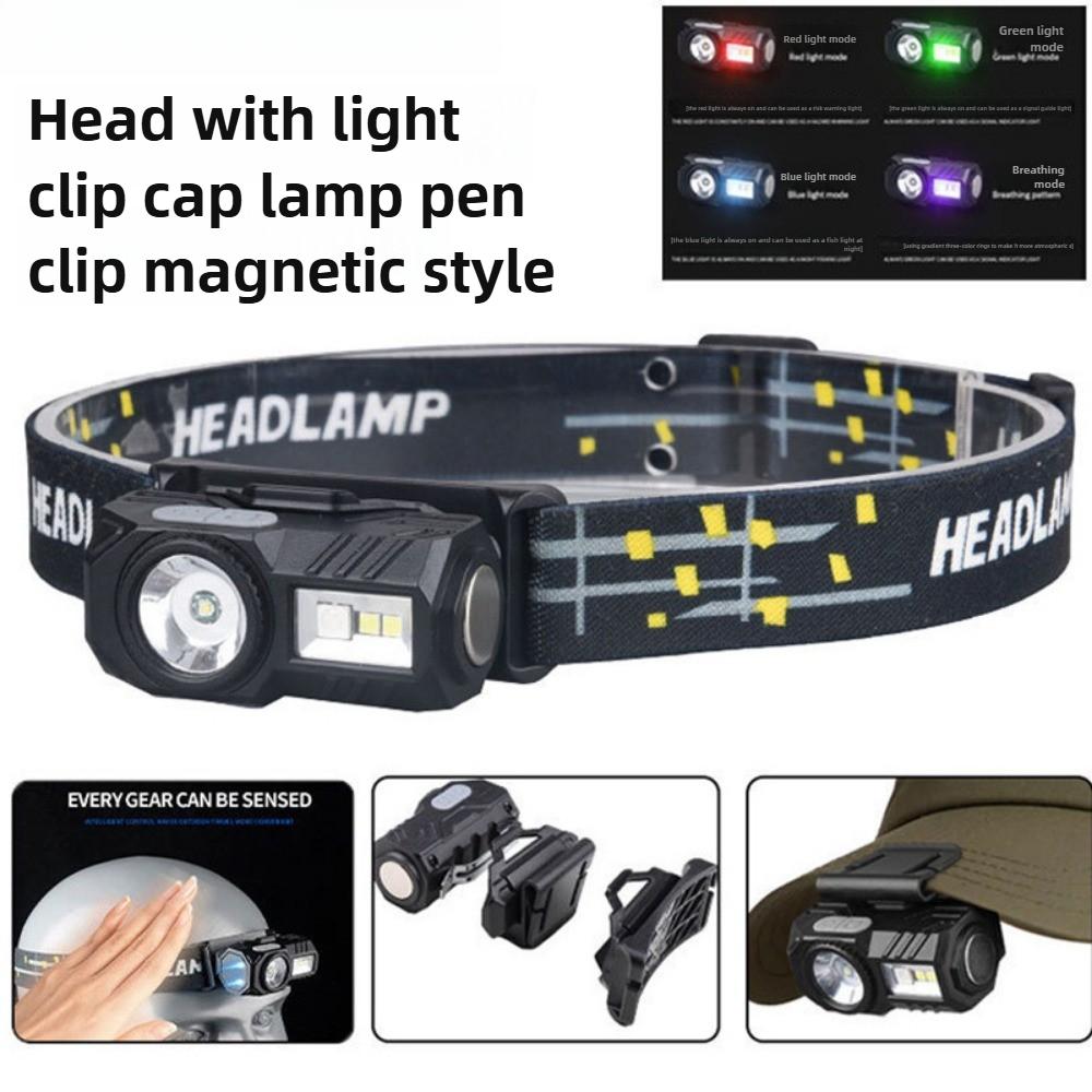 Induction Headlight USB Charging Digital Display Outdoor Running Cycling Fishing Lightweight LED Headlight