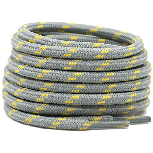 2 Pairs Work Boots Shoe Laces Diameter 4.5mm Heavy Duty Hiking Shoelaces for Men Women Round German Training Shoelace