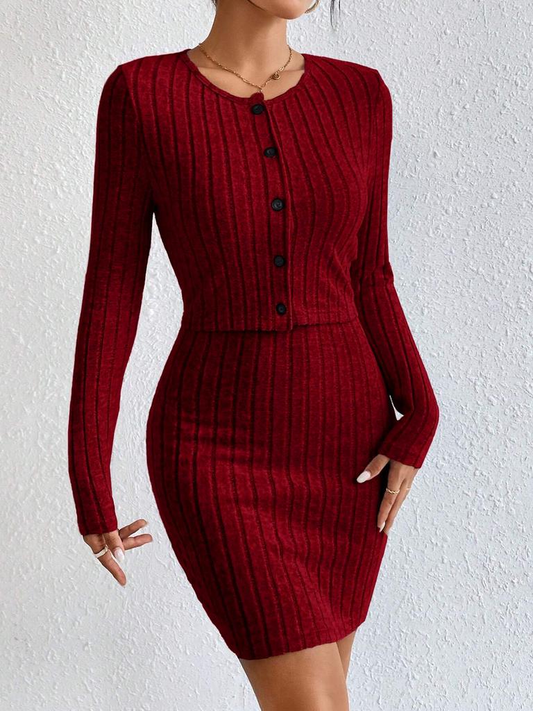Women's French Y2K Fashion Set Spring Summer New Arrivals Slim Fit Jacket Dress Two Piece Set