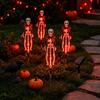 Creepy Halloween Yard Accessories Solar Bat Garden Lights, Realistic Skeleton Pathway Decor, Waterproof LED Decorations Spooky Stake Light for Outdoor