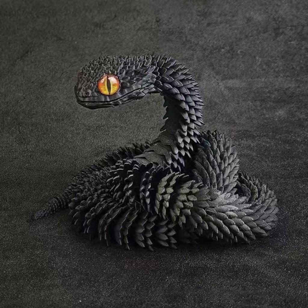 75CM 3D Printed Snake Rotatable Articulated Snake Joint Mobility Animal Simulation Model Home Office Desktop Ornament Kids Gift