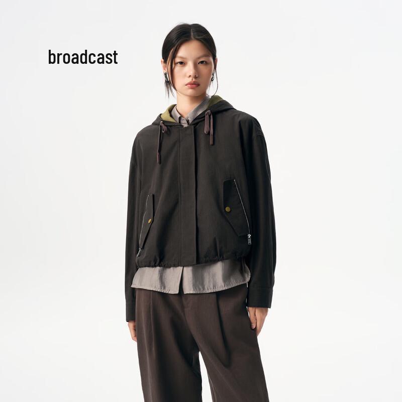 

Broadcast Women s Retro Plaid Long-Sleeve Short Jacket L