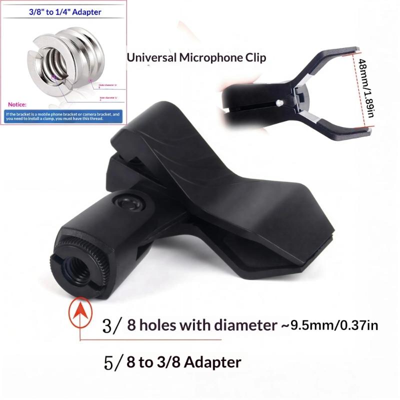 Portable Microphone Holder Clip Easy Setups Adjustable Positioning for Optimal Recording Universal Clamp Durability ABS