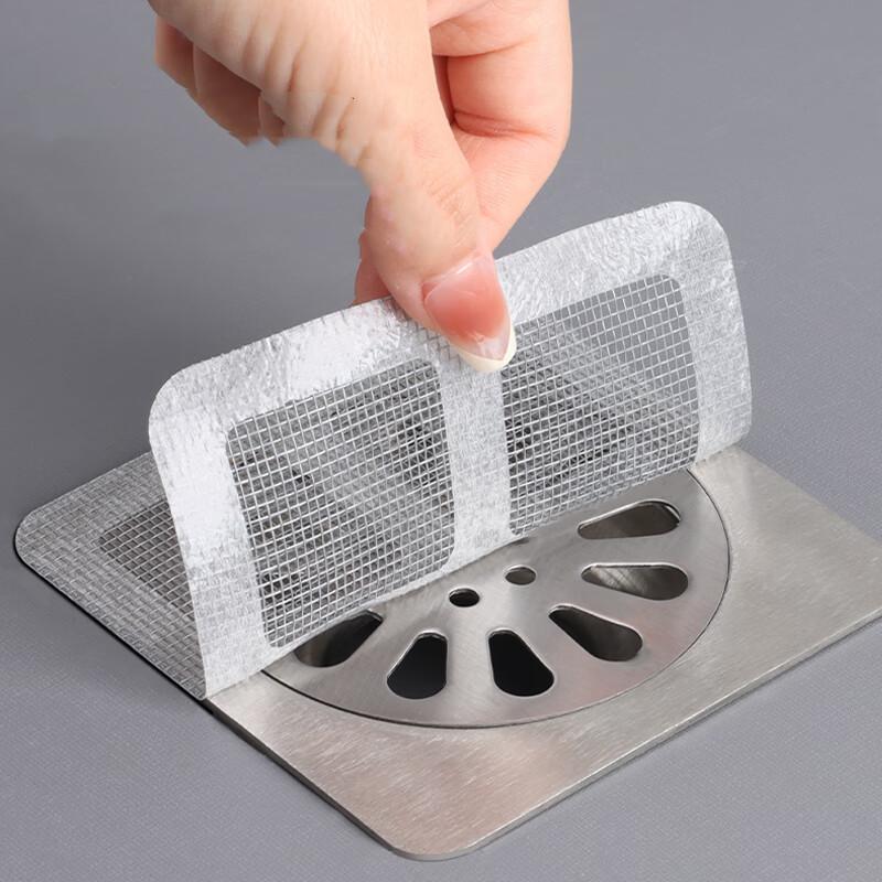 10Pcs Disposable Mesh Shower Drain Hair Catcher Shower Drain Covers Floor Sink Strainer Filter Hair Stopper For Bathroom Kitchen