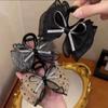 New Crystal Diamond Bow Hair Claw Clip Elegant Korean Rhinestone Shark Clip Hairpin Hair Clamp Hair Accessory for Women Pan Hair