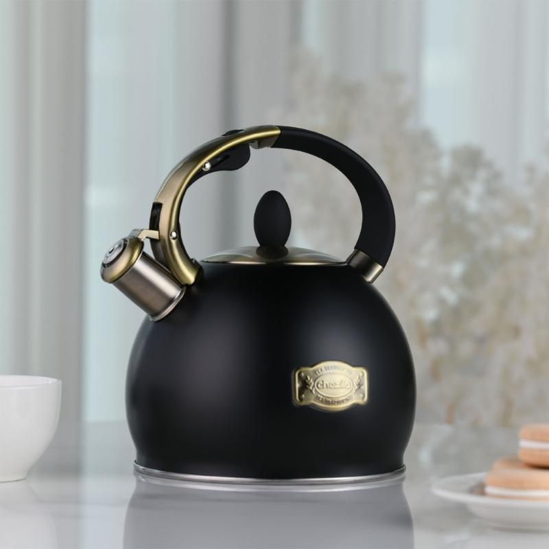 Modern Whistling Water Kettle 3L Large Capacity Ergonomic Handle Teakettle For Stovetop Gas Induction Cooktops