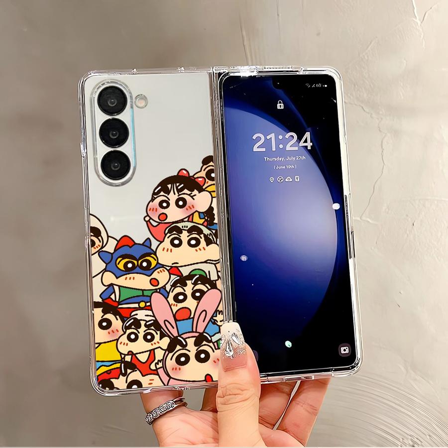 Case for Samsung Galaxy ZFold5 Z Fold 7 6 5 4 3 ZFold7 ZFold3 ZFold4 ZFold6 Back Phone Cover Crayon Shin Chan Radish