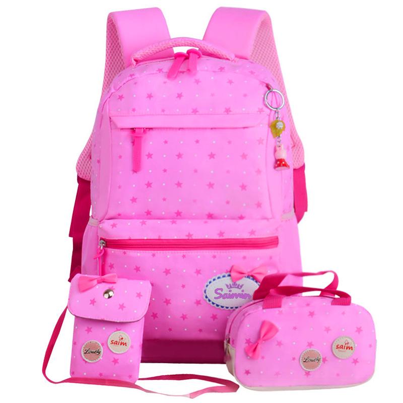 3pcs/set School Bag Backpacks Schoolbag Fashion Kids Lovely Backpack for Children Girls Bag Student