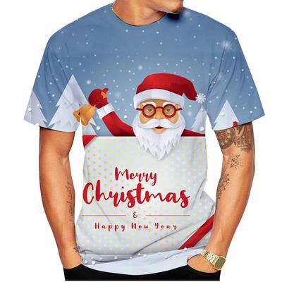 2024 New Fashion Men's Women's T-Shirt Santa Claus Casual 3D Printed Summer Hip Hop Round Neck Cool Christmas Kids Short Sleeve