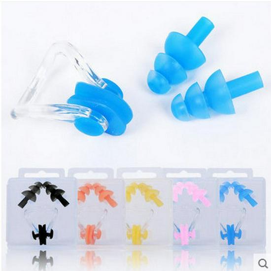 Silicone Nose Clip & Earplug Set for Swimming - Waterproof, Soft, for Children & Adults