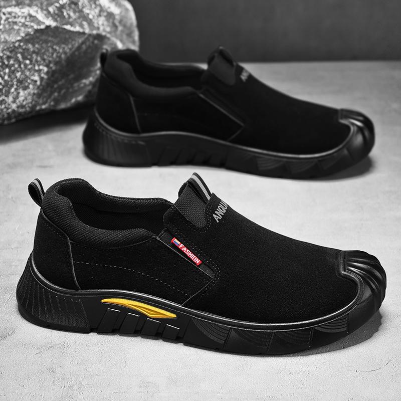 Herren Frühling Sneaker Outdoor Leichte Freizeitschuhe für Herren Echte Leder Slipper Mattierte Flache Schuhe